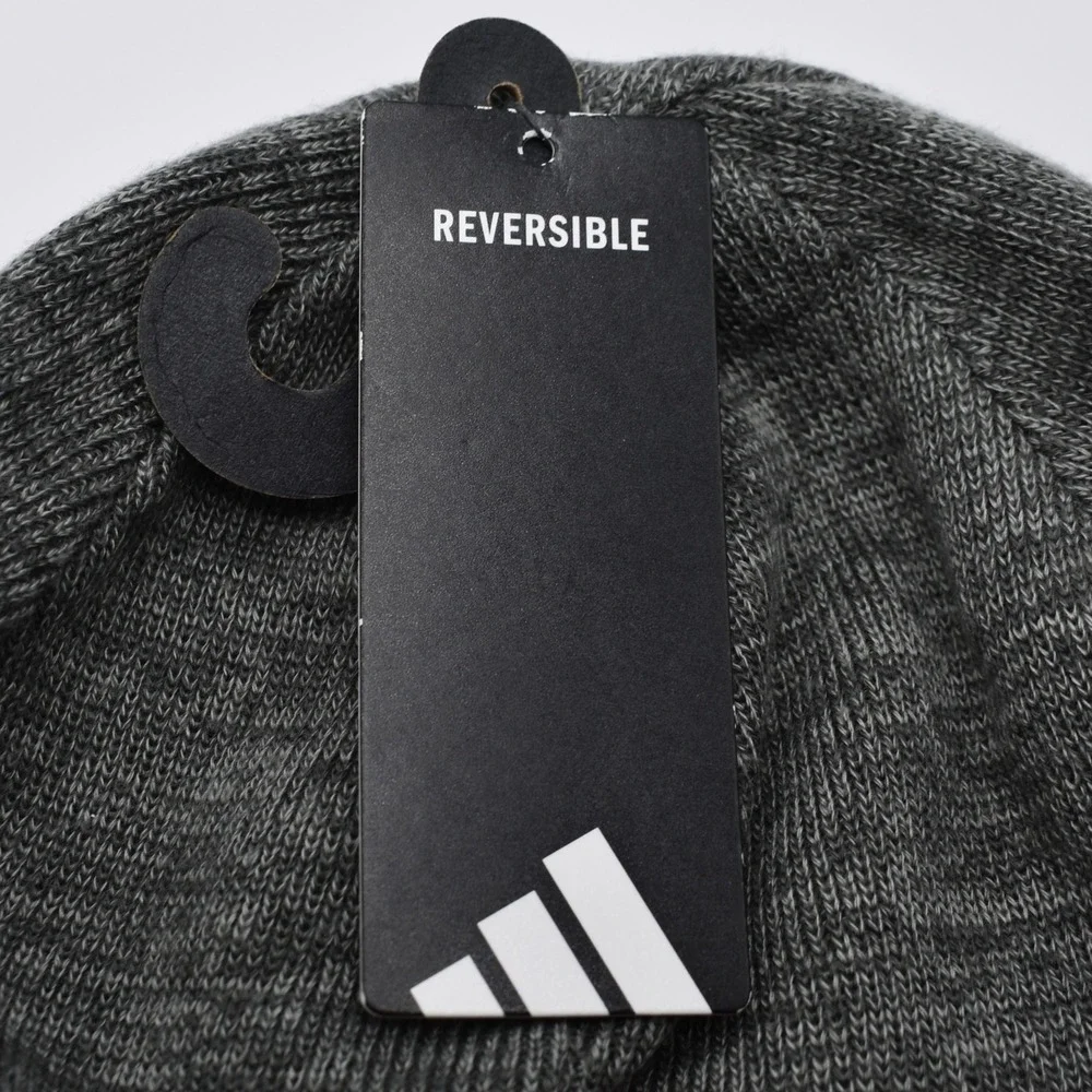 Adidas Reversible Skully Beanie Knit Hat Cap Gray Grey JL1119 NWT NEW Unisex